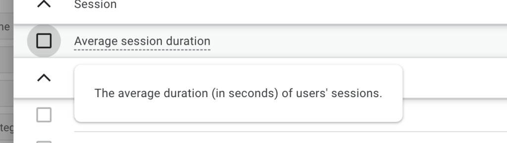 average session duration