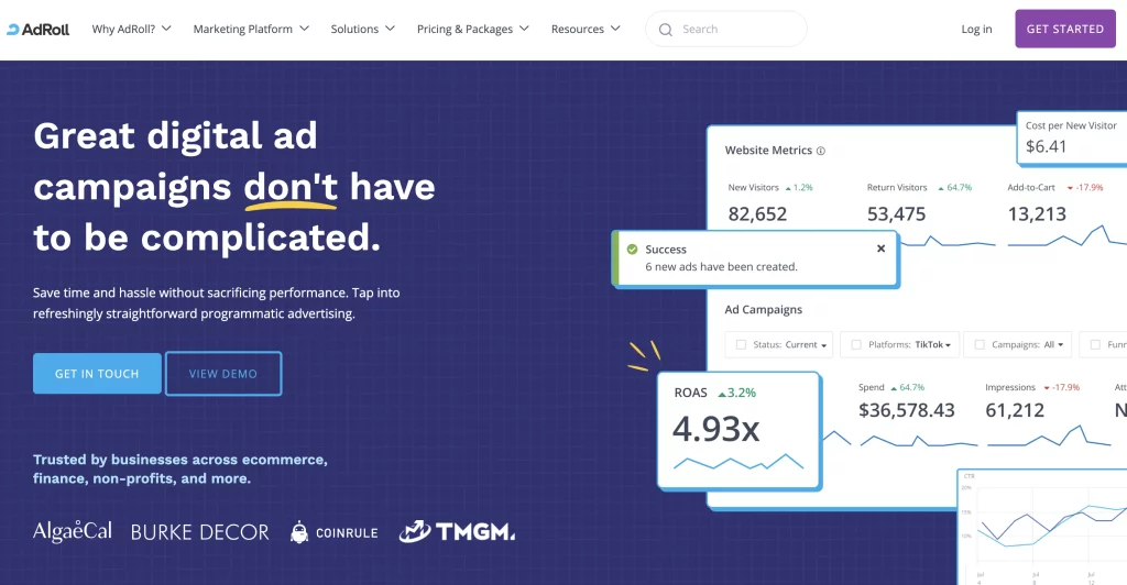 8. AdRoll: Best Demand Side Platform for Multi-Channel Retargeting